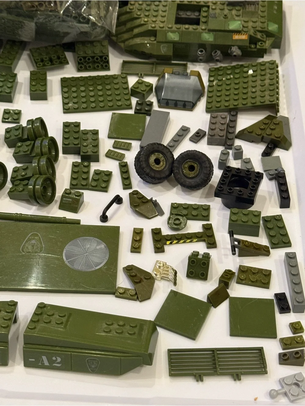 Army vehicle blocks pieces parts elements lot